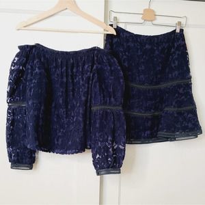 Mare Mare 2 Piece Blue Lace Cocktail Dress NEW